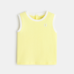 تيشيرت قطن أصفر اللون للأولاد الصغار